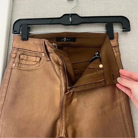 7 For All Mankind Coated Skinny Jeans- Size 24; Like New (Never Worn) - Picture 12 of 12